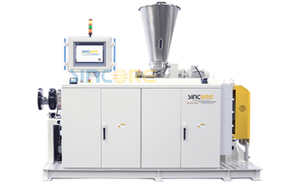 Конический двухшнековый экструдер