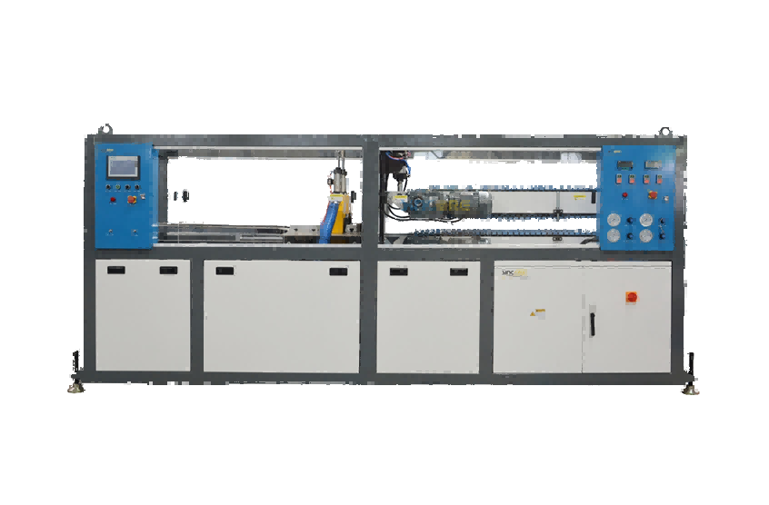 Экструзионная линия для производства труб из ПВХ с двойным выпуском