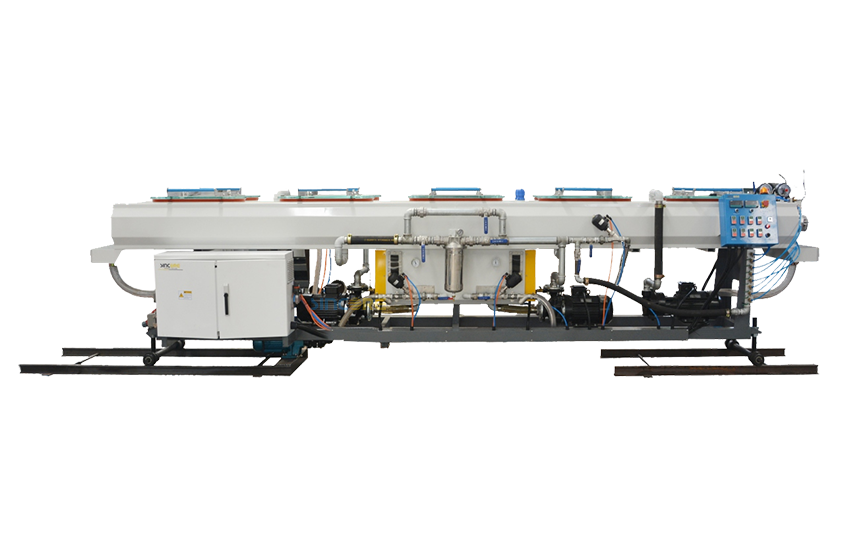 Экструзионная линия для производства труб из ПВХ с двойным выпуском