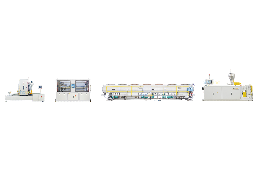 Экструзионная линия для производства труб из ПВХ с одним выходом 