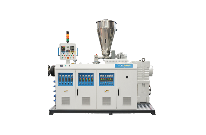 Экструзионная линия для производства труб из ПВХ с двойным выпуском